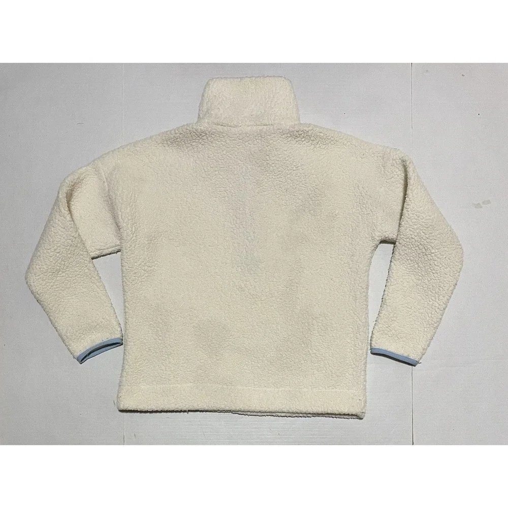 J.Crew Vintage Fleece 1/4 Zip Pullover Sherpa Cream Y2K Womens Small Sweater